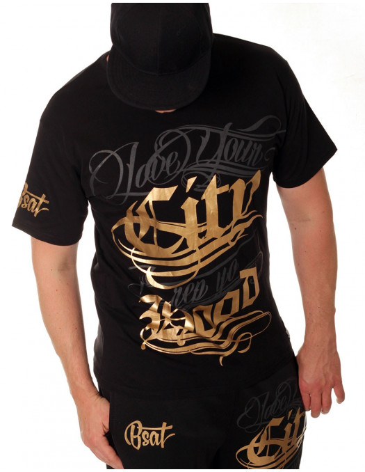 BSAT Hood Tee Black Gold