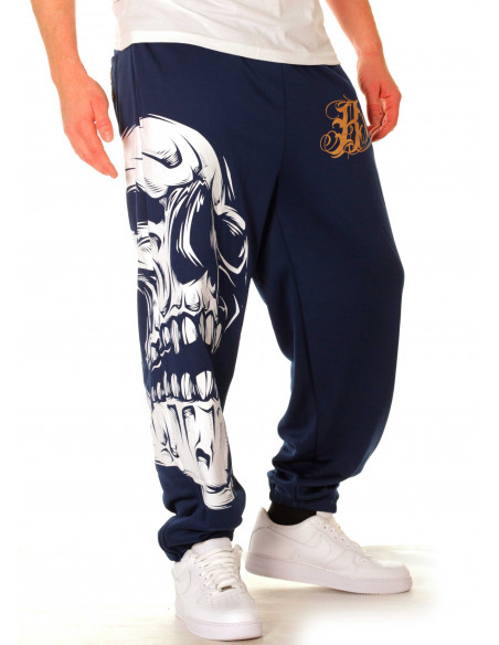 BSAT Big Skull Sweatpants Blue