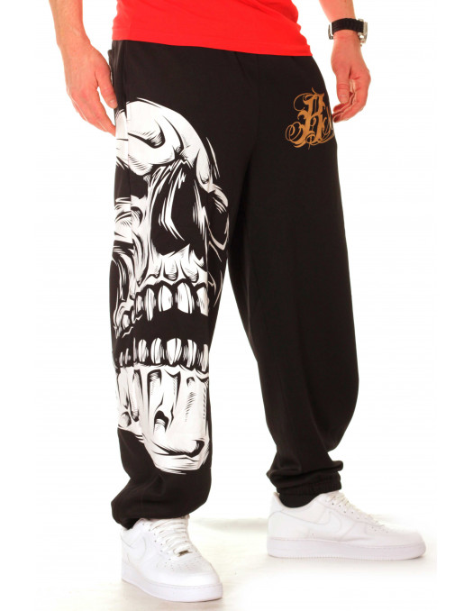 BSAT Big Skull Sweatpants Black