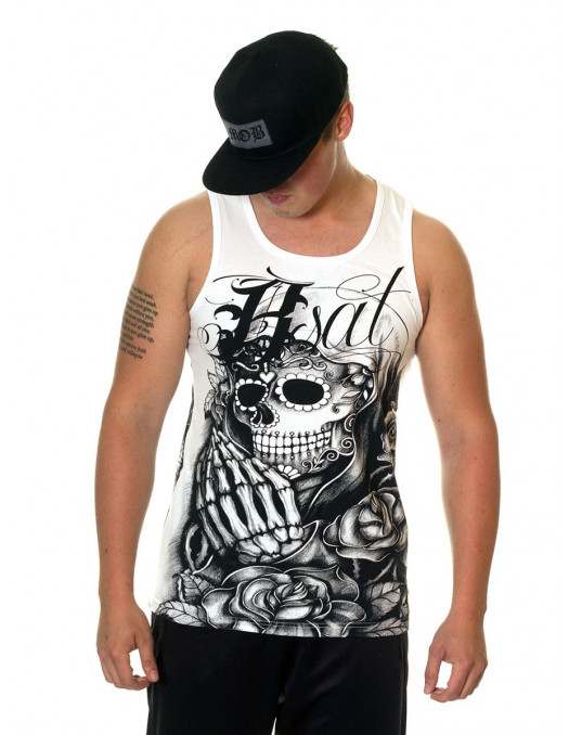 BSAT Praying Skull Tanktop WhiteNBlack