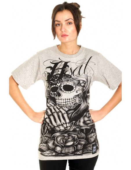 BSAT Praying Skull female T-Shirt Grey