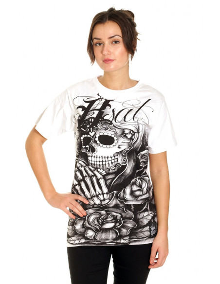 BSAT Praying Skull female T-Shirt White