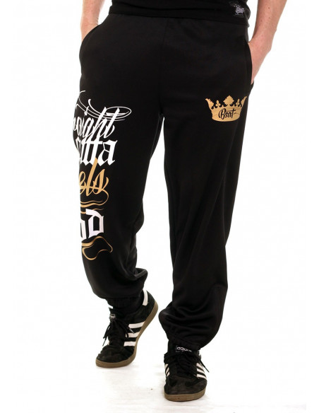 BSAT Rebels Hood Sweatpants Black/WhiteNGold