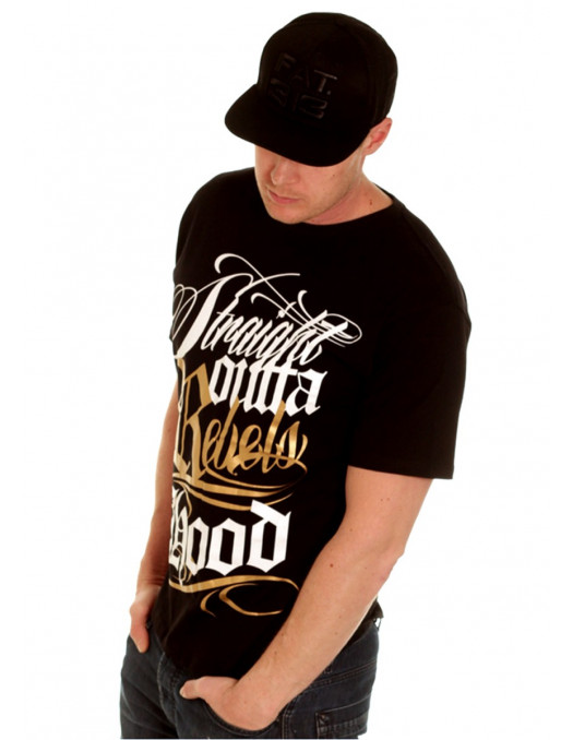 BSAT Rebels Hood Tee Black/WhiteNGold