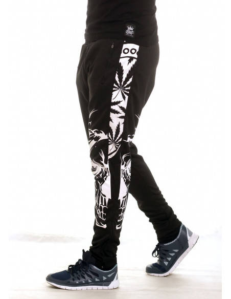 BSAT Smokin Skull Track Pants Black