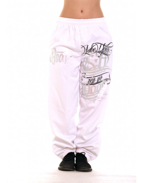 BSAT Hood Sweatpants WhiteNSilver