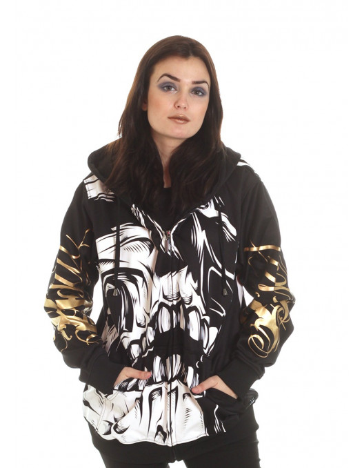 BSAT Big Skull Rebel ZipHoodie Black