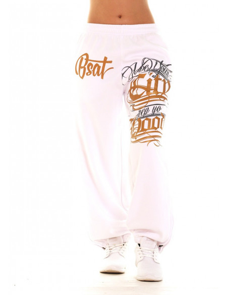 Hood Ladies Sweatpants WhiteNGold by BSAT