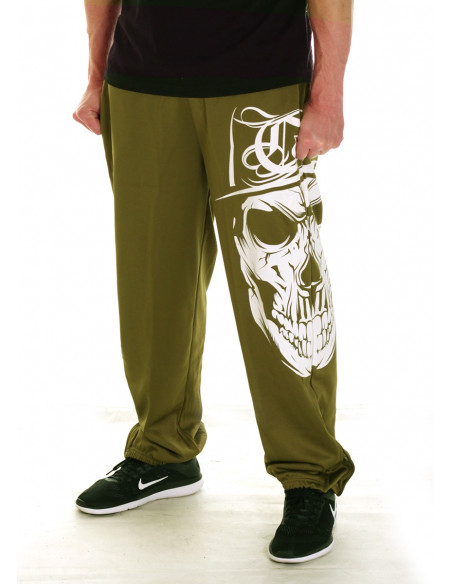 Cali Skull Sweatpants Olive by BSAT