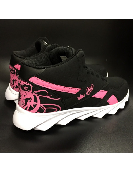 Skull Race Sneakers BlackNPink by BSAT