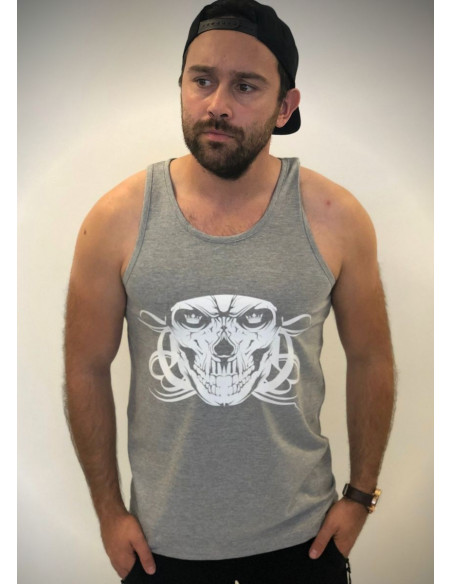 Cali Skull TankTop Light Grey by BSAT