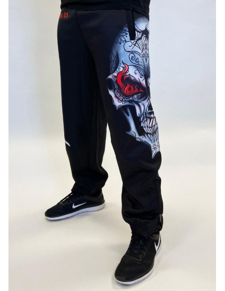 BSAT Skull On Fire Sweatpants Black