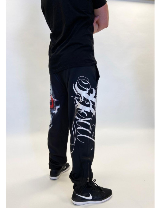 BSAT Skull On Fire Sweatpants Black