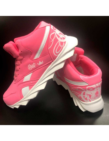 Skull Race Sneakers PinkNWhite by BSAT