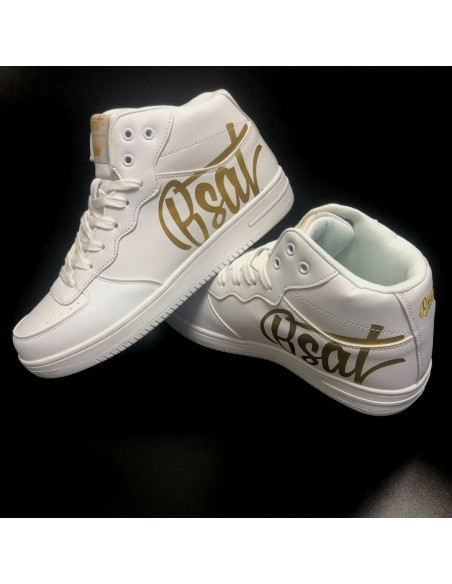 BSAT Logo Sneakers WhiteNGold