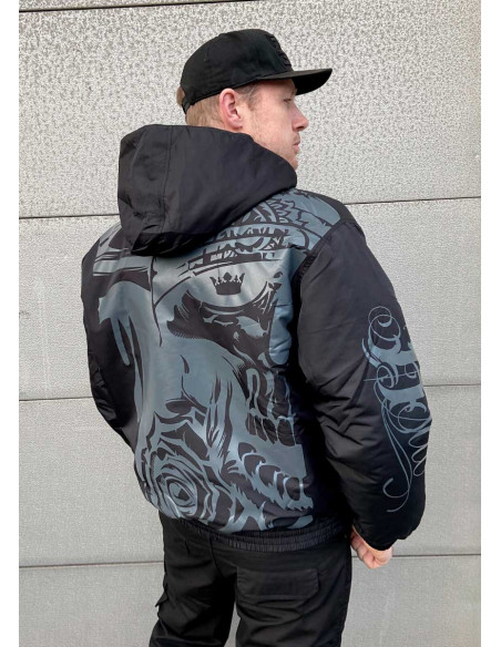 Street Art Winter Jacket BlackNGrey by BSAT