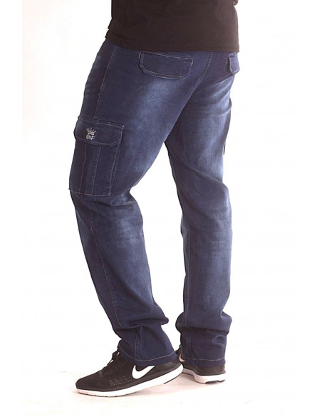 Denim Cargo Pants Dark Blue by BSAT