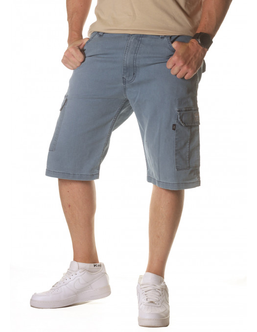 Denim Cargo Shorts Light Blue Stretch by BSAT