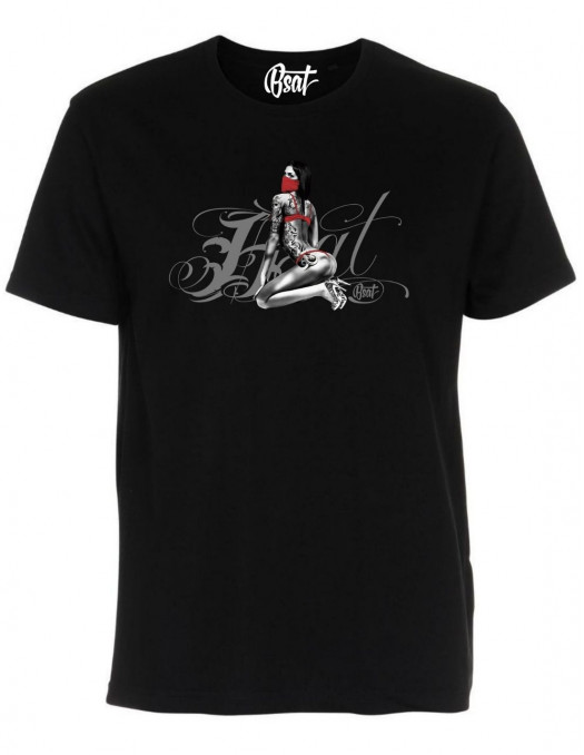 Art Script Chica T-Shirt Black by BSAT