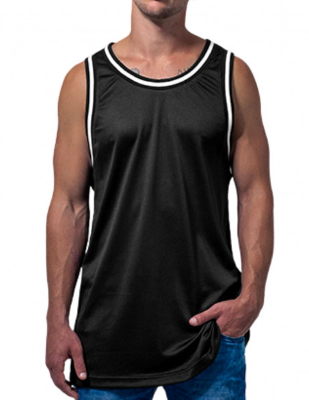 2-Colored Mesh TankTop BlackNWhite