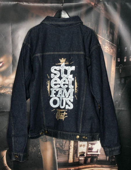 Street Famous 90S Denim Jacket Indigo Blue by BSAT