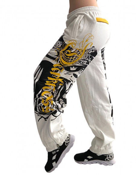 Darkness Graffiti Sweatpants White by BSAT