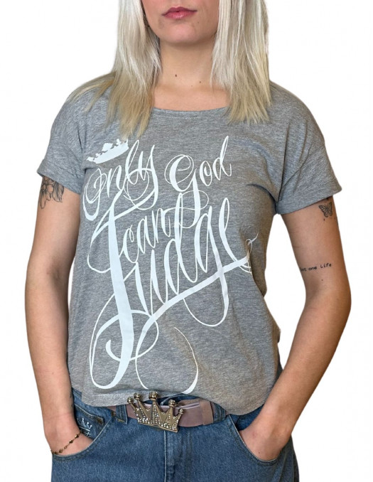 Loose Only God Can Judge T-Shirt Grey by BSAT