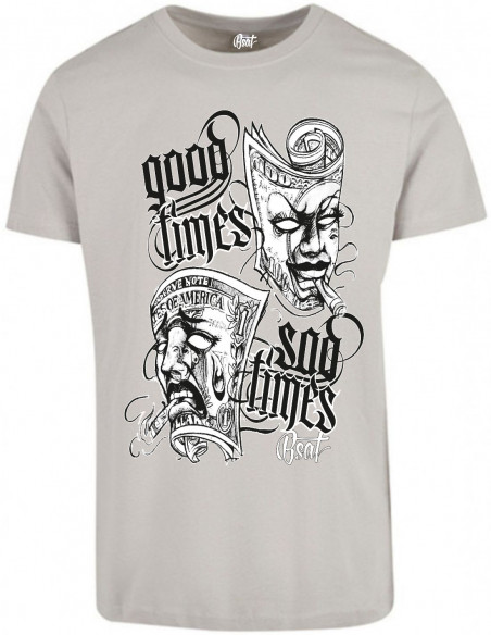 BSAT Good Times Sad Times T-Shirt Light Asphalt Front