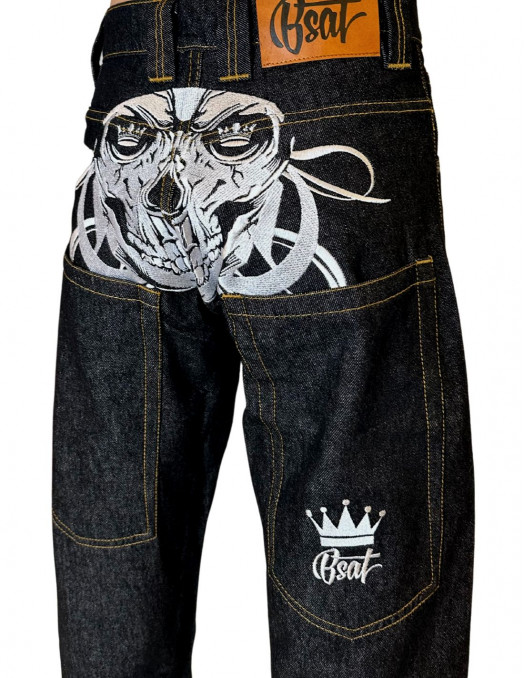 BSAT Skull Embroidery Baggy Jeans *limited edition* Deep Pockets