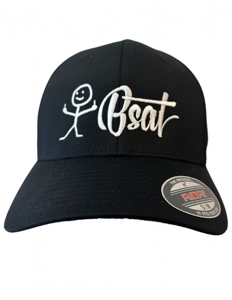 BSAT Stickman Embroidery Cap Athletic Shape Black