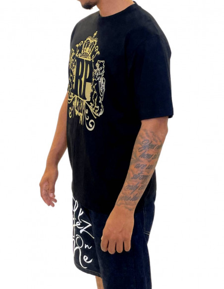 RP CREW baggy Organic Cotton T-Shirt BlackNGold by BSAT