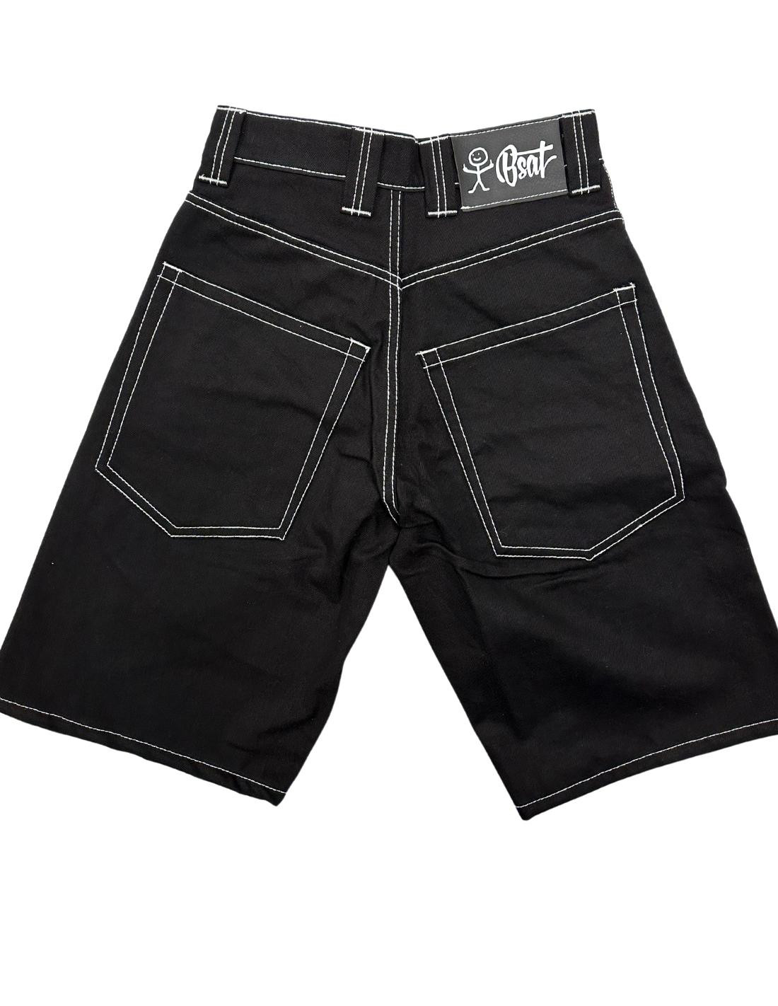 BSAT Stickman Jorts The Fingers Black Denim Shorts *Limited Edition*