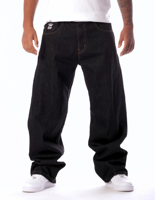 Baggy Hip Hop Jeans Embroidered Black by BSAT *Ultra Limited Edition*