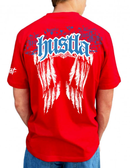 BSAT Hustla Baggy T-Shirt BlueNWhite Red Legendary Collection