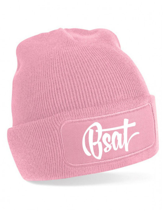 BSAT The Classic Beanie Pink/White