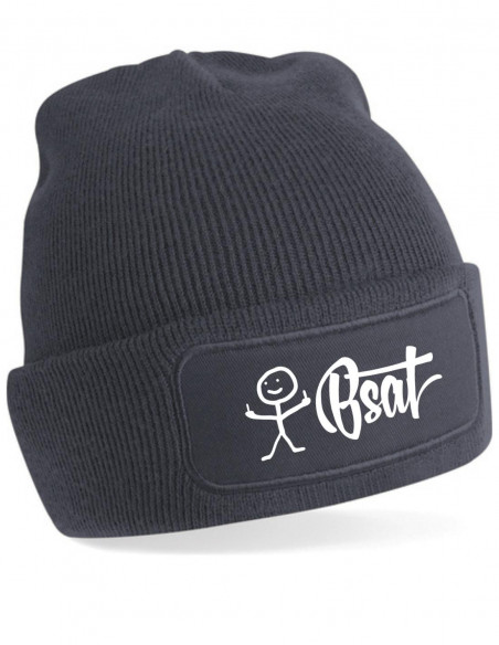 BSAT The Stickman Beanie Grey/White