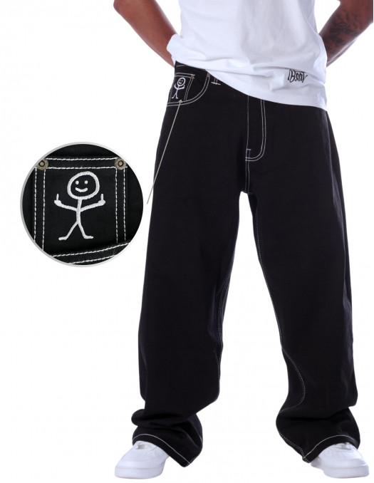 BSAT Stickman baggy Jeans The Fingers Black Vol.2