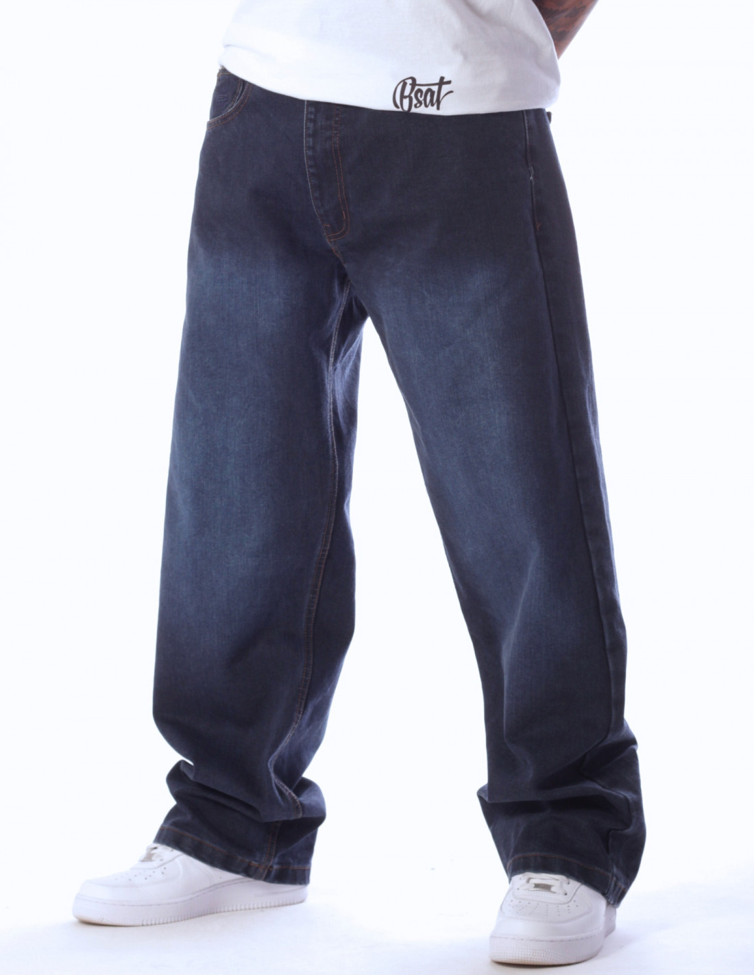 Bronx Baggy Jeans Medium Blue Spray Washed by BSAT