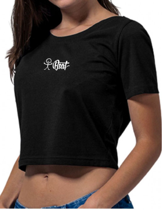 BSAT Stickman Crop Top Black