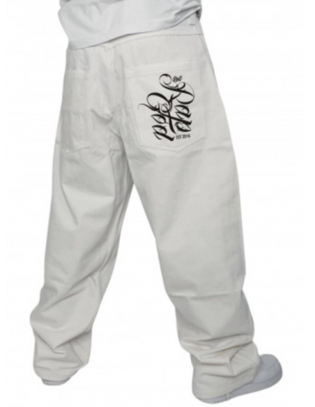 RAP GOD Baggy Jeans White by BSAT