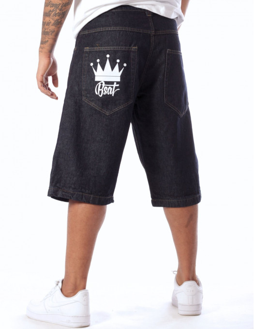 BSAT Baggy Denim Crown Shorts Indigo Blue