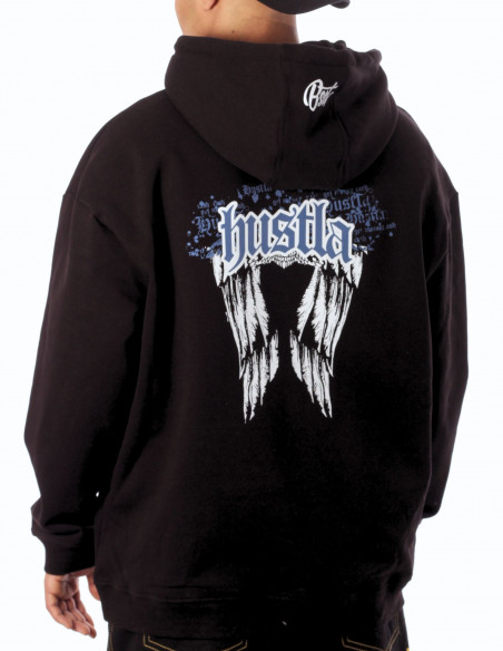 BSAT Black Hustla Hoodie BlueNWhite Legendary Collection