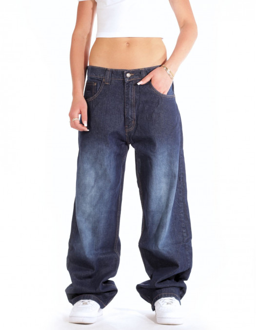 BSAT Bronx Baggy Jeans Medium Blue Spray Washed