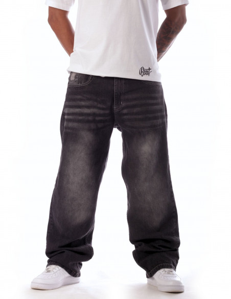 BSAT Bronx Grey Washed Denim Baggy Jeans