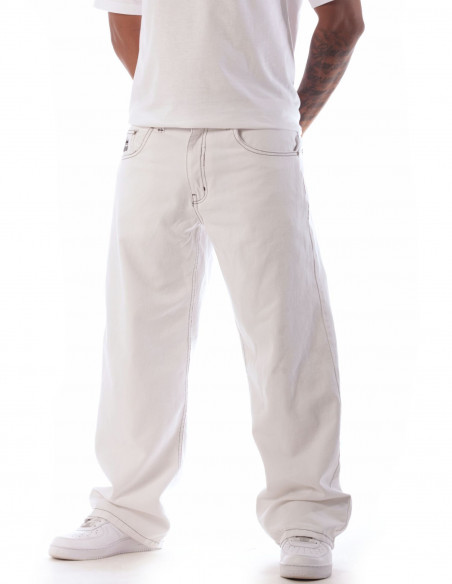 BSAT White n Black Bronx Baggy Jeans