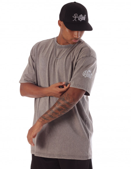 The Crown BSAT Acid Washed Heavy Box Tee Asphalt Grey