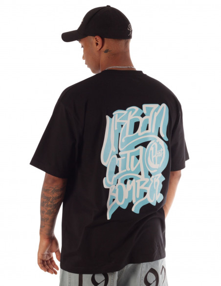 Urban Bomber Graffiti Baggy Tee Black Back by BSAT