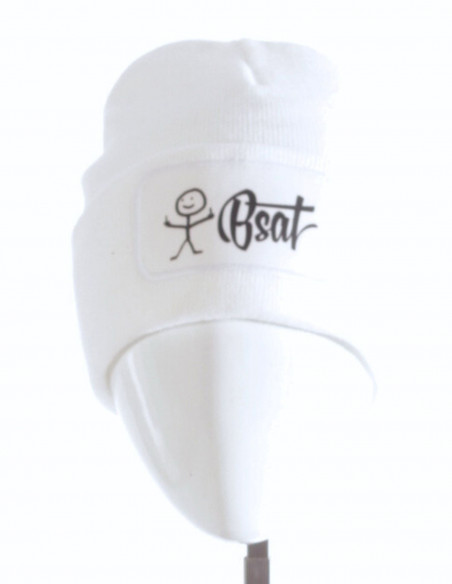 BSAT The Stickman Beanie White