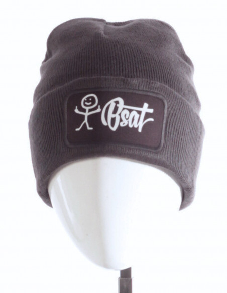 BSAT The Stickman Beanie Grey/White