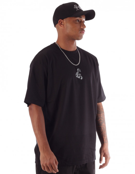 Stickman Skater Tee Baggy Black by BSAT